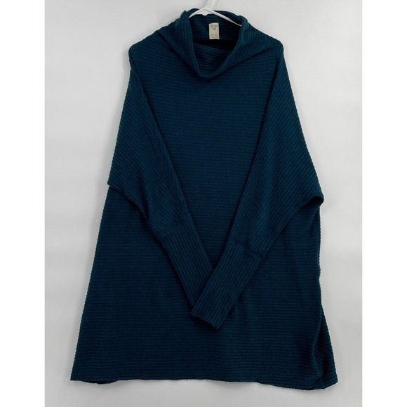 We the Free Cowl Neck Oversized Long Sleeve Sweater Women's Size Large Teal - Picture 2 of 9
